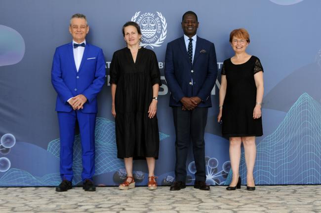 Olivier Guyonvarch, Caroline Krajka, and Cecile Caron, France, with Tidiani Couma, Monaco