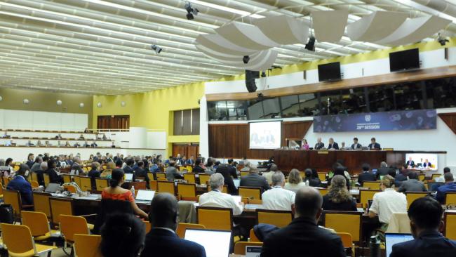 A view of the room during the first day of the first day of the 2nd Part of the 29th ISA Annual Session