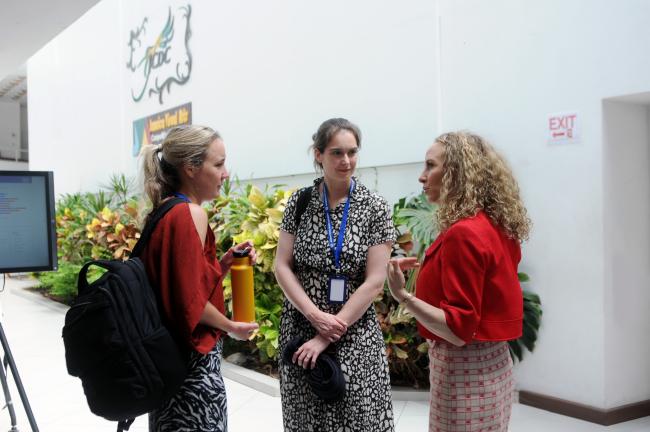 Samantha Watts and Danielle de Jonge, with Noemie Wouters, ISA Secretariat