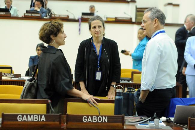 Sofia Tsenikli, Deep Sea Conservation Coalition (DSCC), with Caroline Krajka and Olivier Guyonvarch, France