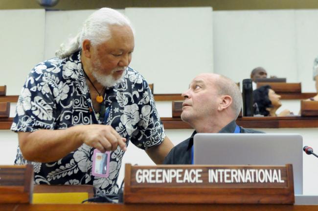 Solomon “Uncle Sol” Kaho'ohalahala and Francois Pierre Chartier, Greenpeace International