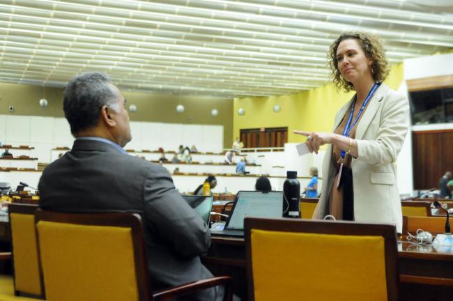 Tapugao Falefou, Tuvalu, and Alison Swaddling, the Commonwealth Secretariat