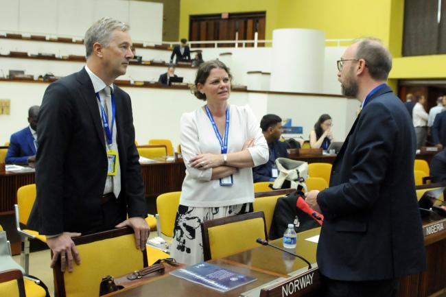 Terje Aalia and Hilda Kjeldstad, Norway, with Alexandre Luczkiewicz, Cluster Maritime Français (CMF)