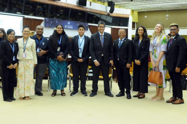 The delegation from Palau with President Surangel Whipps Jr.