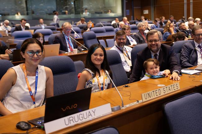 US delegate with his family - OEWG46 - 9July2024