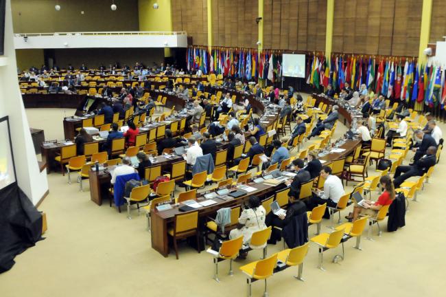 Delegates during Tuesday's proceedings