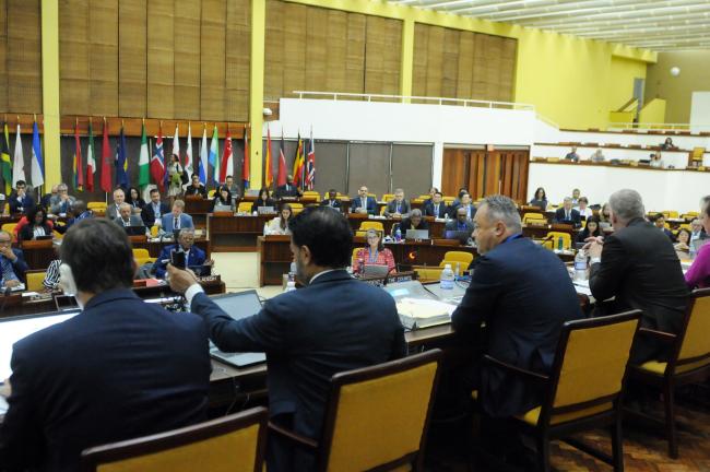 View of the room from the dais perspective