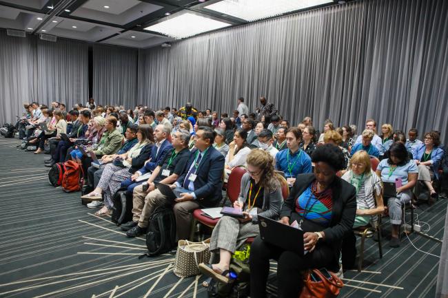 View of the room during a contact group on contributions to the DSI fund