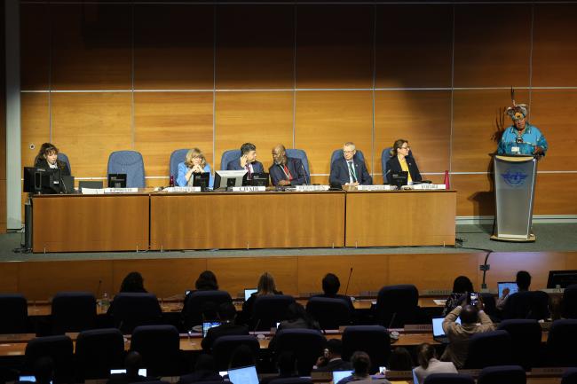 View of the dais during plenary