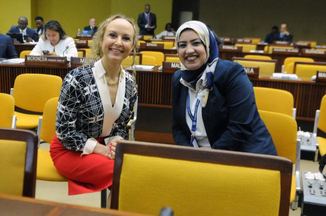 Noémie Wouters, ISA Secretariat, and Suzan El-Gharabawy, Egypt