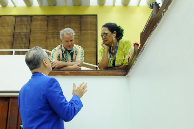 Olivier Guyonvarch, France; Phil McCab, Deep Sea Conservation Coalition (DSCC); and Hinano Teavai-Murphy, Tetiaroa Society