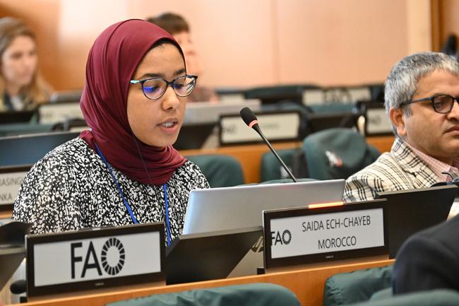 Chair of the contact group on pesticide notifications Saida Ech-Chayeb, Morocco. Courtesy of Kei Ohno-Woodall- CRCPOPRC20-18Sep2024