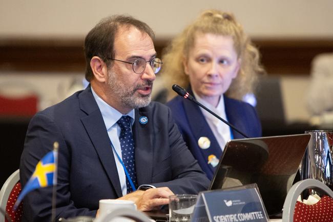 IWC Scientific Committee Chair Alex Zerbini, Brazil. SC Vice-Chair Lindsay Porter, UK - IWC69-25sep2024