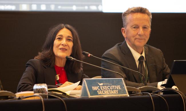 Martha Rojas Urrego, IWC Executive Secretary, and IWC-69 Acting Chair Nick Gales, Australia - IWC69-26sep2024