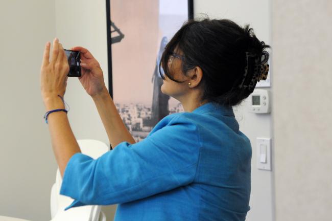 a participant takes a photo of the panel