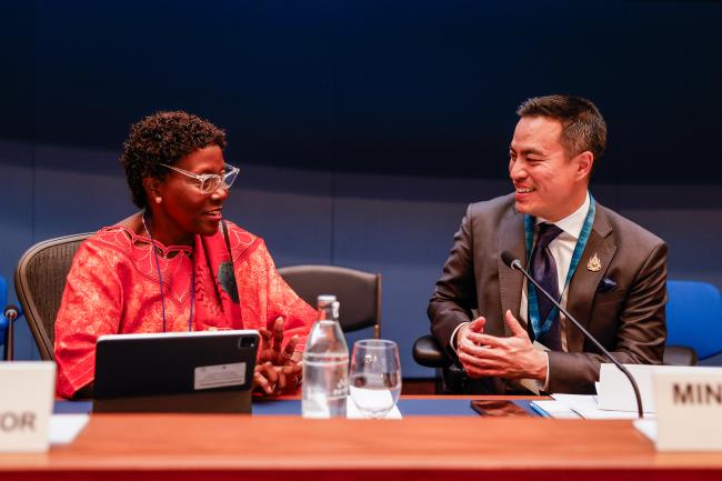 1 Elizabeth Maruma Mrema, Deputy Executive Director, UNEP and Akanat Promphan, Minister of Industry in Thailand_montreal-protocal-ozone-mop36_31Oct2024_photo.jpg