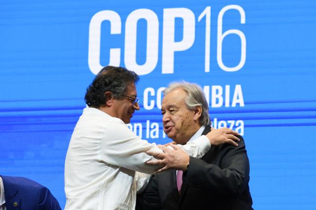 Gustavo Petro, President of Colombia, with UN Secretary-General António Guterres