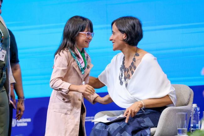 Sara Sofia Diaz, Colombian youth environmental activist, and COP 16 President Susana Muhamad, Colombia