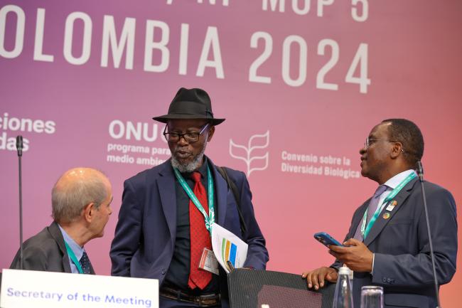 From L-R: Neil Pratt; Taukondjo Shikongo; and Erie Tamale, CBD Secretariat