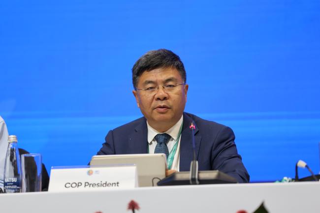 Liu Ning, China, speaking on behalf of the COP 15 President Huang Runqiu, Minister of Ecology and Environment