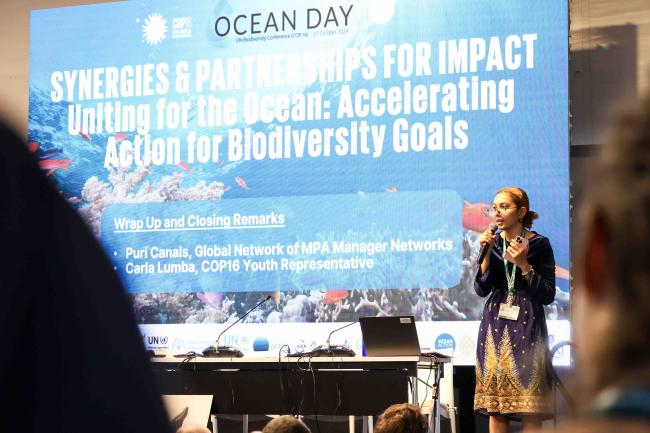 Carla Lumba , COP16 Youth Representative - Ocean Day -27oct24-photo