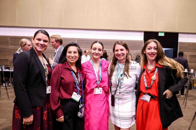 Claudia Paguaga Trewin, CBD Secretariat, Laura Camila Bermudez Wilches, Colombia, Melissa Laverde Ramirez, Colombia, Toa Loaiza Lange, Germany, and Devonne Goad, NBSAP AP - HLNBSAP-30oct24-photo