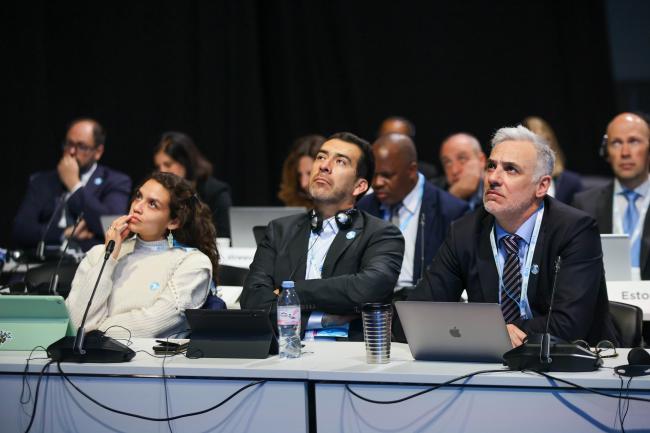 Delegates during the morning plenary 