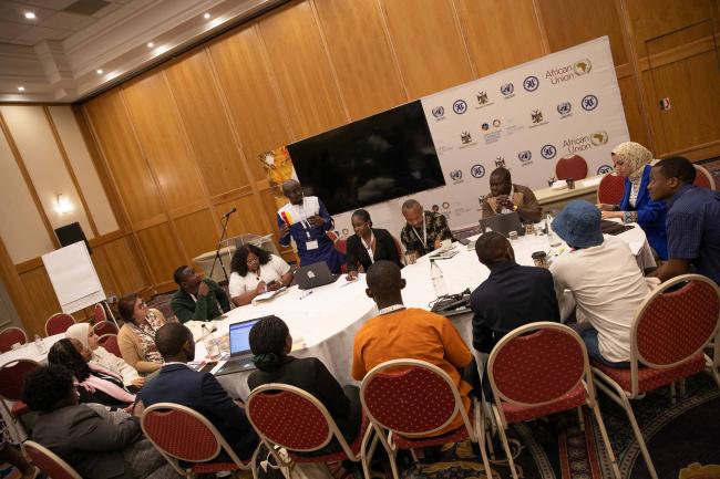 Participants speak in groups