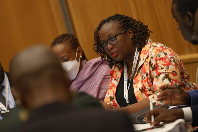 Delegates speak informally