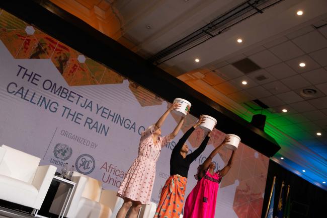 The Ombetja Yehinga Organisation (OYO), a Namibian youth organization, perform a piece entitled 'Calling the Rain', highlighting the many challenges faced by local communities