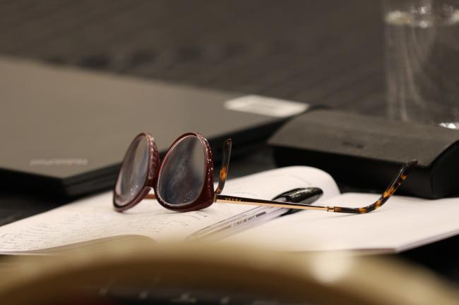 Glasses on table