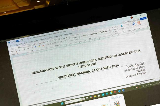 The Windhoek Declaration is presented for delegates to discuss