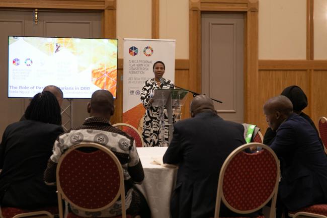 Boemo Sekgoma, Secretary General, SADC Parliamentary Forum, speaks during the parliamentary forum