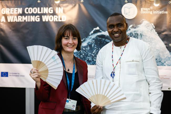 Kerstin Kress, GIZ, and William Melau, Kenya_montreal-protocal-ozone-mop36_30Oct2024_photo.jpg