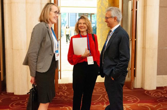 Patricia Fuller and Nathalie Bernasconi-Osterwalder, IISD; with Manish Bapna, President and CEO, Natural Resources Defense Council