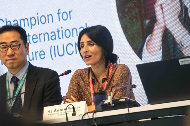 Razan Al Mubarak, UN High Level Climate Champion for COP28 and President of the IUCN Ocean Day -27oct24-photo