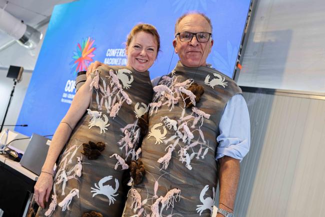 Vikki Gunn and David Johnson, GOBI, after their performance as geotherman vents - Ocean Day -27oct24-photo