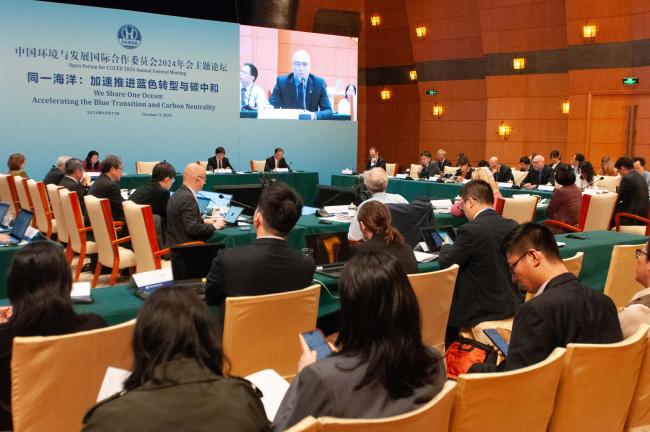 Delegates listen to the remarks by Lars Johanning, Professor at the College of Engineering, Mathematics and Physical Sciences, University of Exeter, UK