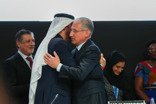 COP 28 President Sultan Al Jaber, and COP29 President Mukhtar Babayev
