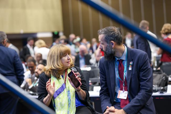 Astrid Schomaker, CBD Executive Secretary, and Vincent Hulin, CBD Secretariat