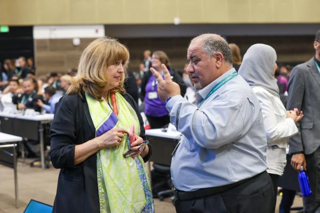 Astrid Schomaker, CBD Executive Secretary, and Bilal Qtishat, Jordan