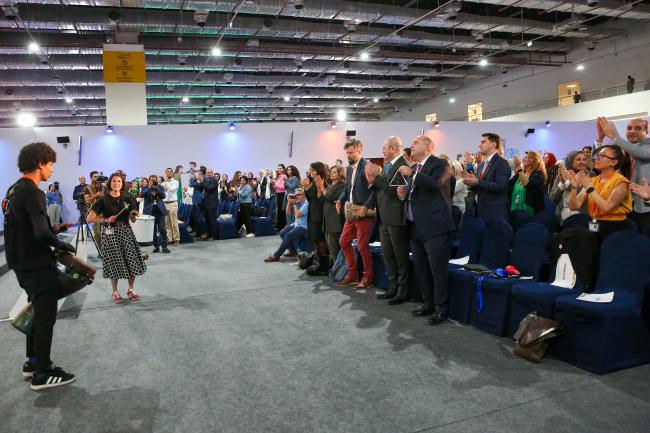 Participants joined a TICAH drum circle led by Suzanne Mieko, Eric Manya and Abderrahman Mahammad 