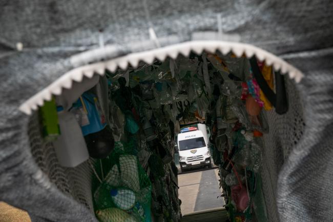 Shark with rubbish