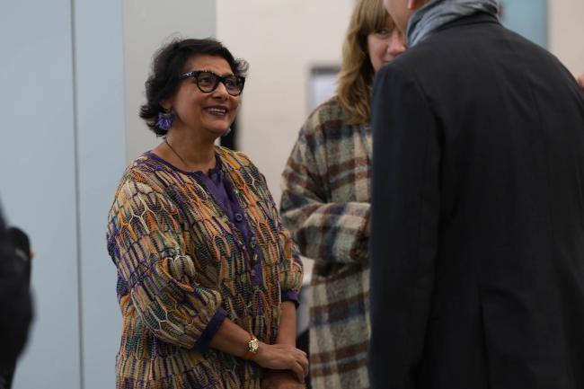 Jyoti Mathur-Filipp, Executive Secretary, INC Secretariat, speaks with a delegate