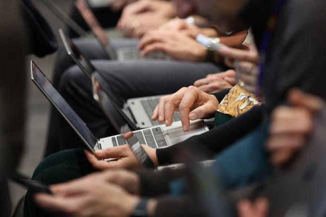Delegates take note of the interventions made as contact groups continue throughout the day