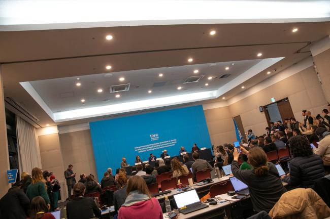 A press conference is held with representatives from Hungary, the EU, Fiji, Panama, Federated States of Micronesia, and France, where they called for plastic production to be included in the the treaty