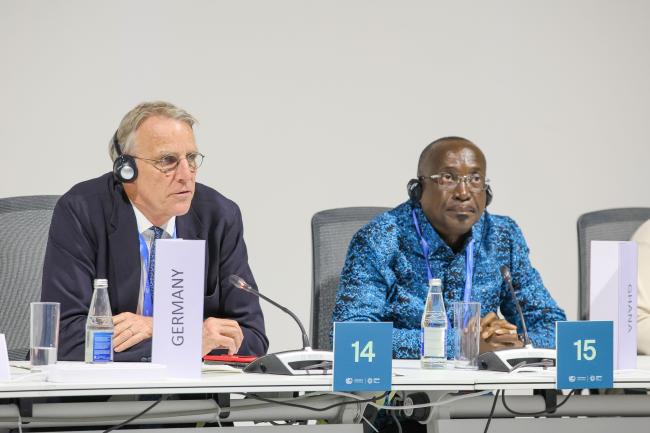 Stefan Wenzel, Parliamentary State Secretary to the Federal Minister for Economic Affairs and Climate Action, and Kofi Agyarko, Director, Ghana Energy Commission  