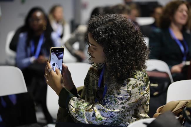 A participant taking a picture 