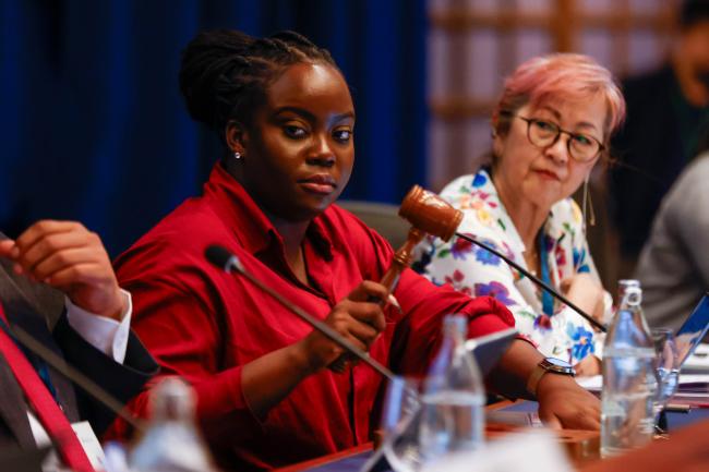MOP36 President Kerryne James, Grenada, and Megumi Seki_montreal-protocal-ozone-mop36_1Nov2024_photo.jpg