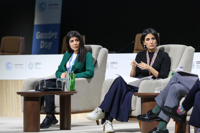Nigar Arpadarai, COP 29 UN Climate Change High-level Champion, and Razan Al Mubarak, COP 28 UN Climate Change High-level Champion